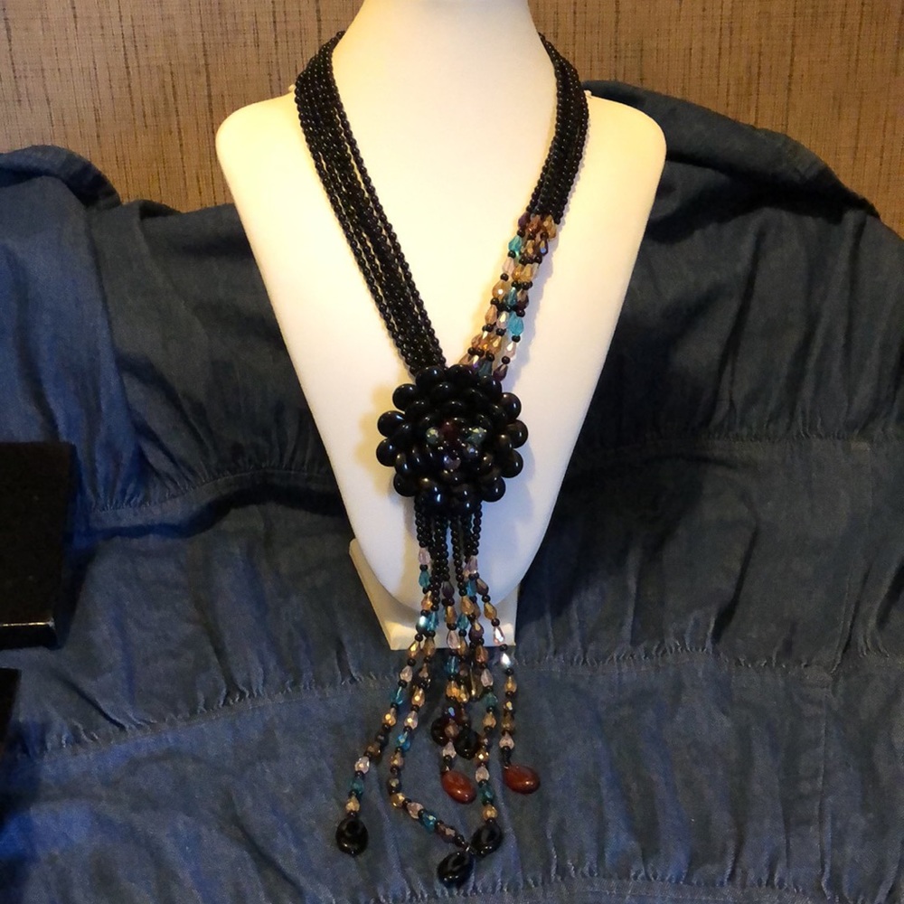 NIB JOAN RIVERS BLACK NECKLACE